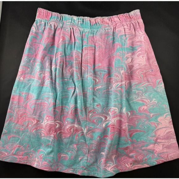 Dharma Trading Co. Other - Shirleighs Marbled Art Kids Skirt Pink Teal Hand Dyed Cotton Size L Made in USA